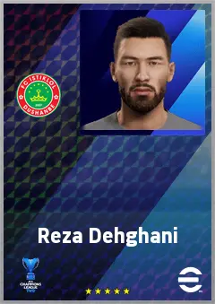 Reza Dehghani eFootball 2026 player card, 65 OVR RWF