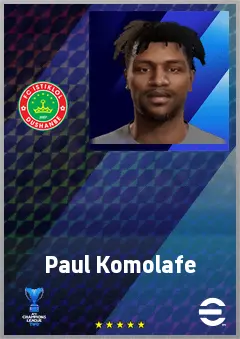 Paul Komolafe eFootball 2026 player card, 65 OVR CF