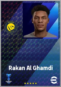 Rakan Al Ghamdi eFootball 2026 player card, 62 OVR CMF