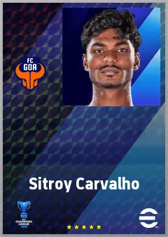 Sitroy Carvalho eFootball 2026 player card, 61 OVR LB