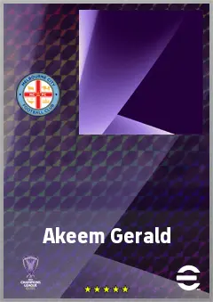 Akeem Gerald eFootball 2026 player card, 61 OVR LWF