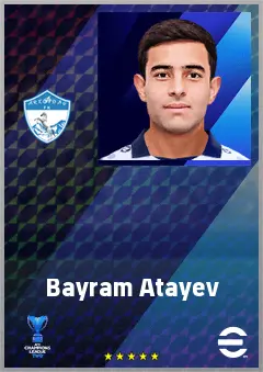 Bayram Atayev eFootball 2026 player card, 64 OVR AMF