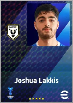 Joshua Lakkis eFootball 2026 player card, 62 OVR GK