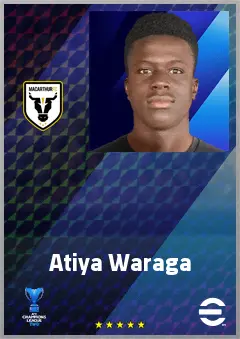 Atiya Waraga eFootball 2026 player card, 63 OVR RWF