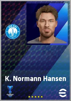 K. Normann Hansen eFootball 2026 player card, 71 OVR LMF