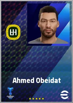 Ahmed Obeidat eFootball 2026 player card, 65 OVR CB