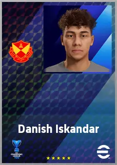Danish Iskandar eFootball 2026 player card, 62 OVR CMF