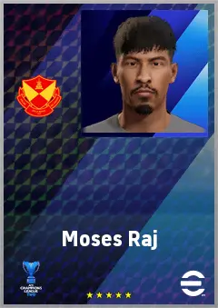 Moses Raj eFootball 2026 player card, 62 OVR CB