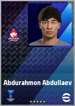 Abdurahmon Abdullaev eFootball 2026 player card, 61 OVR CF