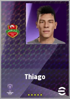 Thiago eFootball 2026 player card, 63 OVR RWF