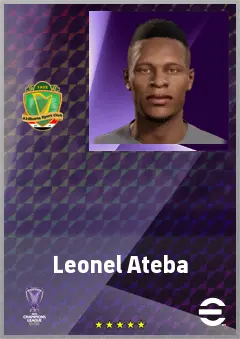 Leonel Ateba eFootball 2026 player card, 65 OVR CF