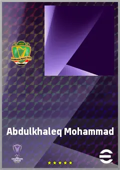 Abdulkhaleq Mohammad eFootball 2026 player card, 57 OVR AMF