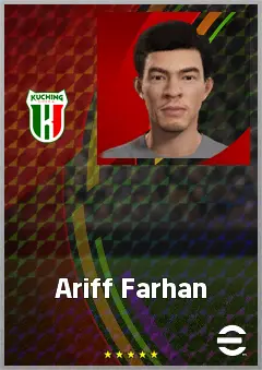 Ariff Farhan eFootball 2026 player card, 62 OVR LB