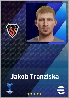 Jakob Tranziska eFootball 2026 player card, 63 OVR CF