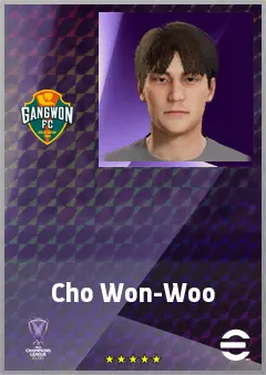 Cho Won-Woo eFootball 2026 player card, 59 OVR CF