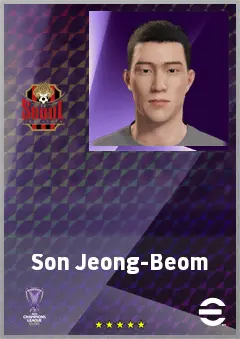 Son Jeong-Beom eFootball 2026 player card, 58 OVR CMF