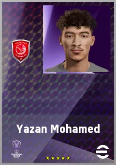 Yazan Mohamed eFootball 2026 player card, 60 OVR RWF