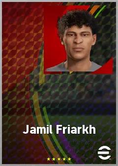 Jamil Friarkh eFootball 2026 player card, 62 OVR CMF