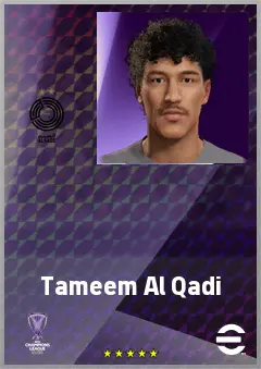 Tameem Al Qadi eFootball 2026 player card, 62 OVR RWF