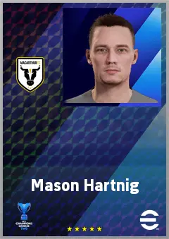 Mason Hartnig eFootball 2026 player card, 63 OVR GK