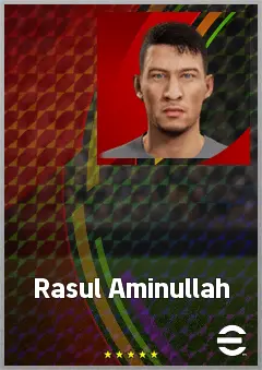 Rasul Aminullah eFootball 2026 player card, 58 OVR AMF
