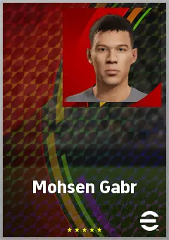 Mohsen Gabr eFootball 2026 player card, 57 OVR CMF
