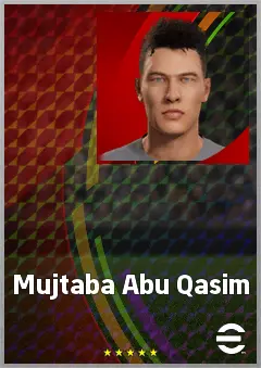 Mujtaba Abu Qasim eFootball 2026 player card, 58 OVR LMF