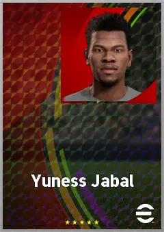 Yuness Jabal eFootball 2026 player card, 57 OVR RWF