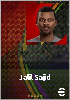 Jalil Sajid eFootball 2026 player card, 58 OVR CMF