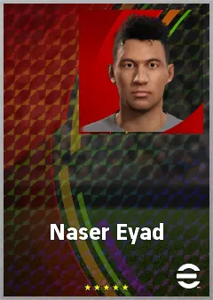 Naser Eyad eFootball 2026 player card, 58 OVR LMF