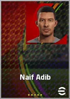 Naif Adib eFootball 2026 player card, 58 OVR RMF