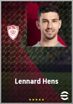 Lennard Hens eFootball 2026 player card, 67 OVR AMF