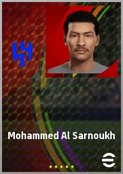 Mohammed Al Sarnoukh eFootball 2026 player card, 63 OVR RB