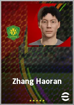 Zhang Haoran eFootball 2026 player card, 60 OVR RB