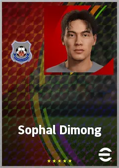 Sophal Dimong eFootball 2026 player card, 65 OVR CMF