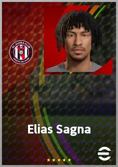 Elias Sagna eFootball 2026 player card, 62 OVR LWF