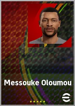 Messouke Oloumou eFootball 2026 player card, 62 OVR RWF