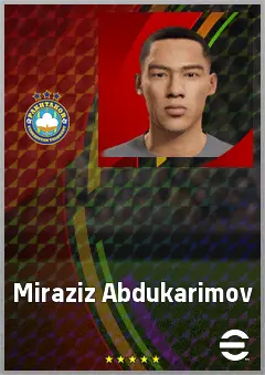 Miraziz Abdukarimov eFootball 2026 player card, 63 OVR RB