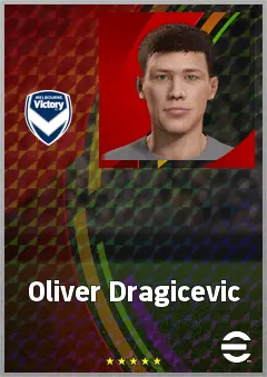 Oliver Dragicevic eFootball 2026 player card, 65 OVR CMF
