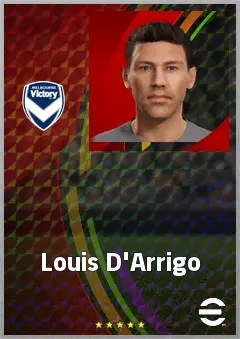 Louis D'Arrigo eFootball 2026 player card, 68 OVR DMF