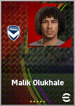 Malik Olukhale eFootball 2026 player card, 62 OVR RWF