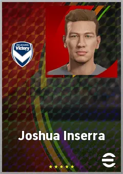 Joshua Inserra eFootball 2026 player card, 66 OVR RB