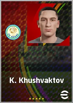K. Khushvaktov eFootball 2026 player card, 64 OVR CB