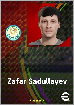 Zafar Sadullayev eFootball 2026 player card, 61 OVR AMF