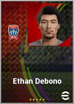 Ethan Debono eFootball 2026 player card, 63 OVR RWF