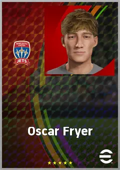 Oscar Fryer eFootball 2026 player card, 64 OVR LWF