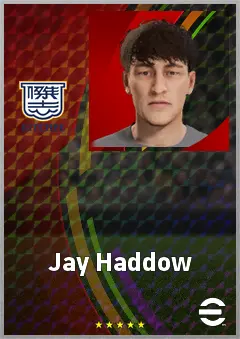 Jay Haddow eFootball 2026 player card, 66 OVR RB