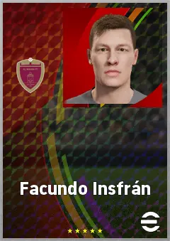 Facundo Insfrán eFootball 2026 player card, 67 OVR GK