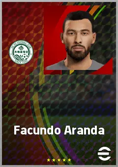 Facundo Aranda eFootball 2026 player card, 66 OVR RWF