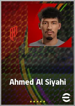 Ahmed Al Siyahi eFootball 2026 player card, 62 OVR DMF